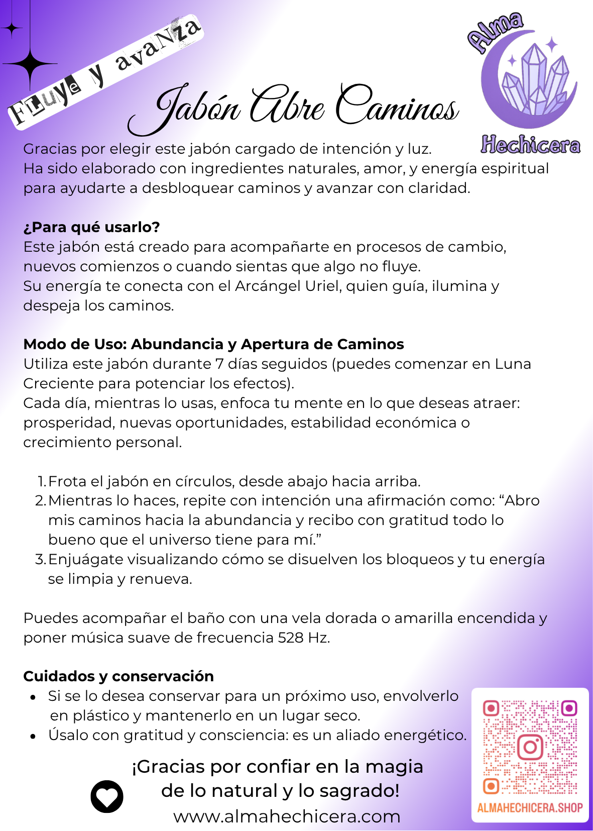 Jabón Artesanal - Abundancia y Apertura de Caminos - Abre Caminos - Hecho a Mano