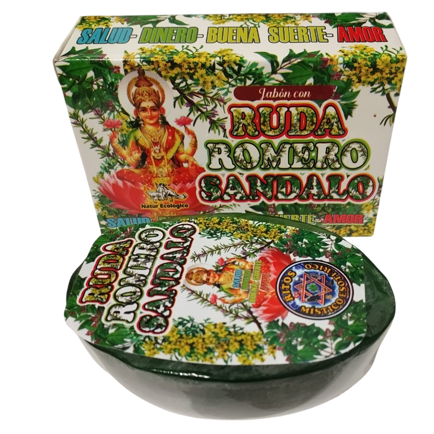 Jabón Ruda - Romero y Sandalo + Pulsera 7 nudos roja - Pack >> 【2】Jabones - Limpieza Protección y Aleja Energías Negativas