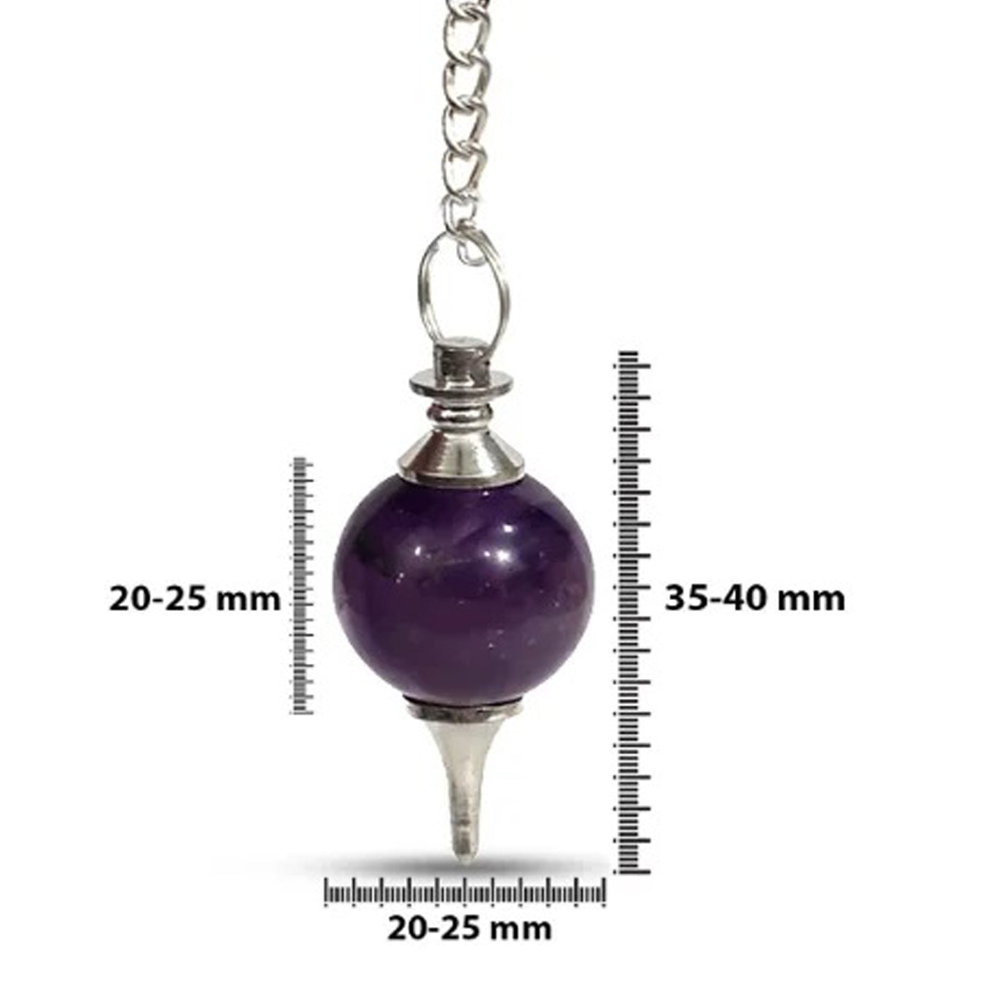 Péndulo de Amatista Natural Esfera- Adivinación, Sanación, Reiki, Radiestesia, Tarot, Equilibrio de Energías Chakras, Limpieza de Espacios y Armonización