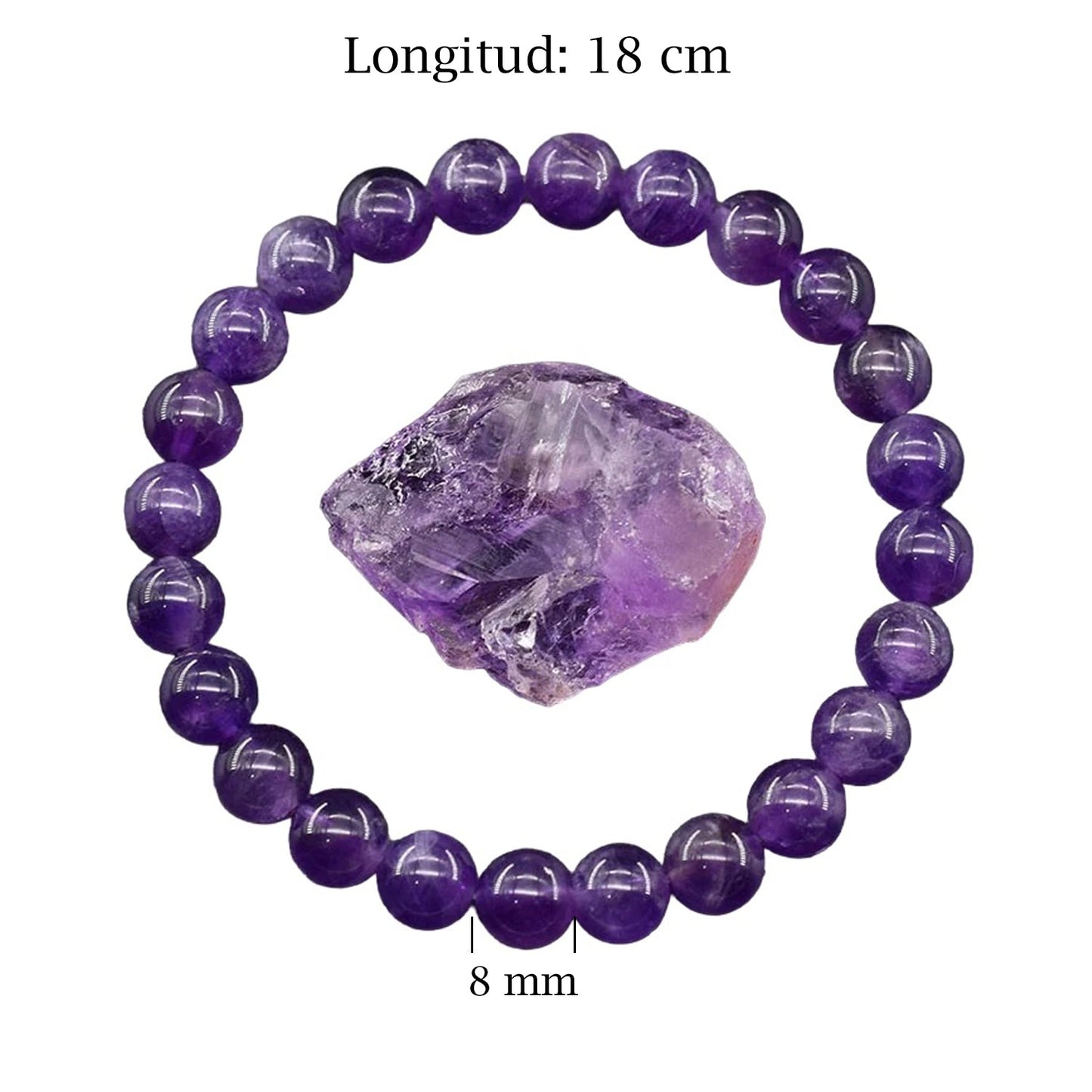 Pulsera Amatista Natural – Calma, Intuición, Protección y Claridad Mental