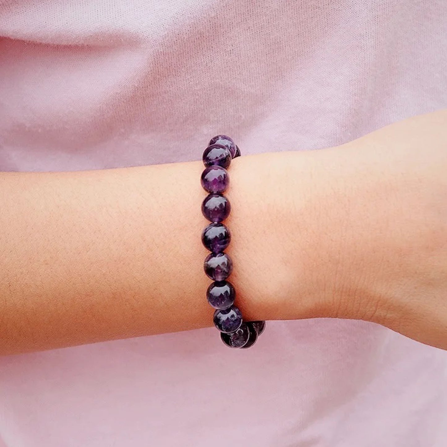 Pulsera Amatista Natural – Calma, Intuición, Protección y Claridad Mental