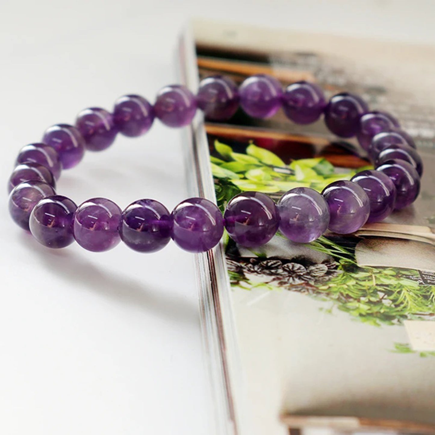 Pulsera Amatista Natural – Calma, Intuición, Protección y Claridad Mental