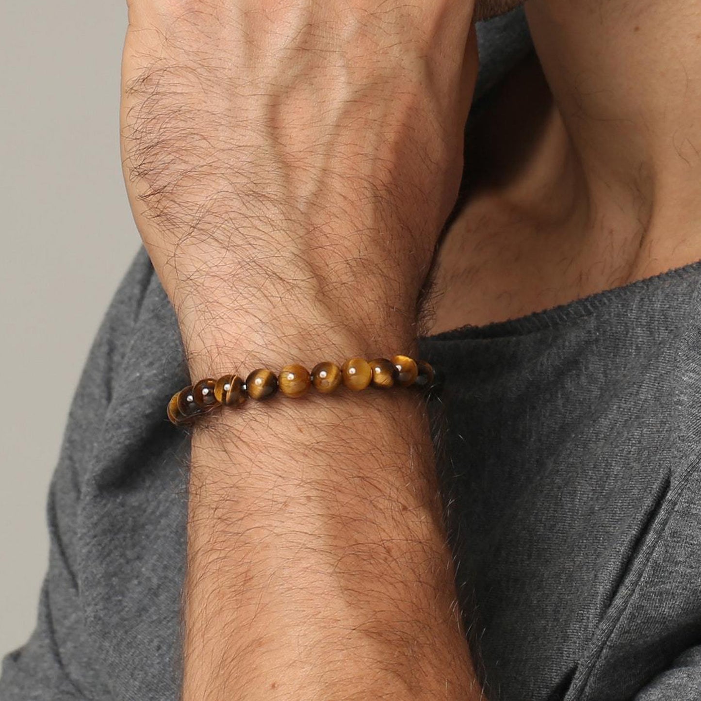 Pulsera Ojo de Tigre y Pulsera de Roca de Lava Volcánica – Equilibrio y Protección – Amuleto de Fuerza y Protección. Hombre y Mujer