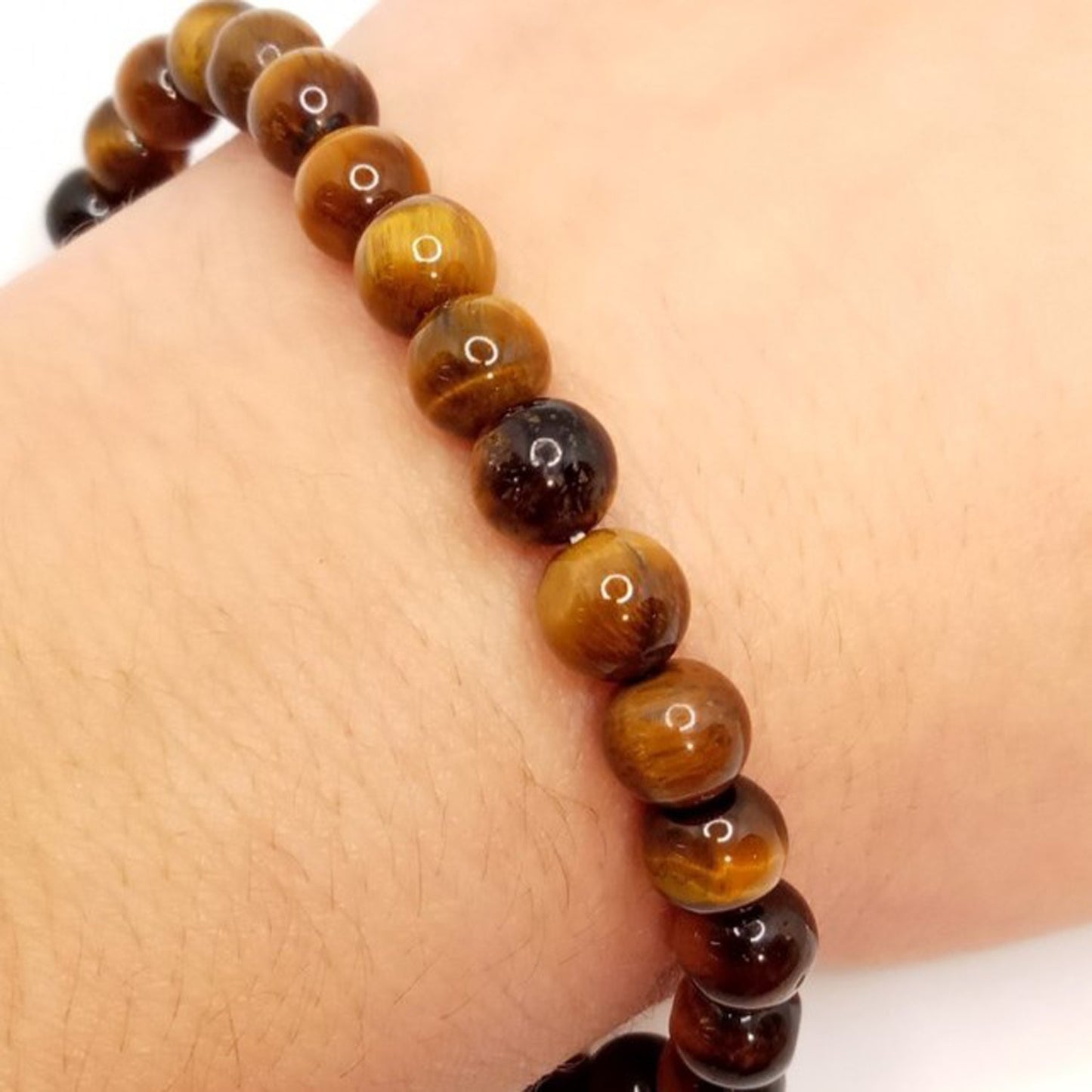 Pulsera Ojo de Tigre y Pulsera de Roca de Lava Volcánica – Equilibrio y Protección – Amuleto de Fuerza y Protección. Hombre y Mujer