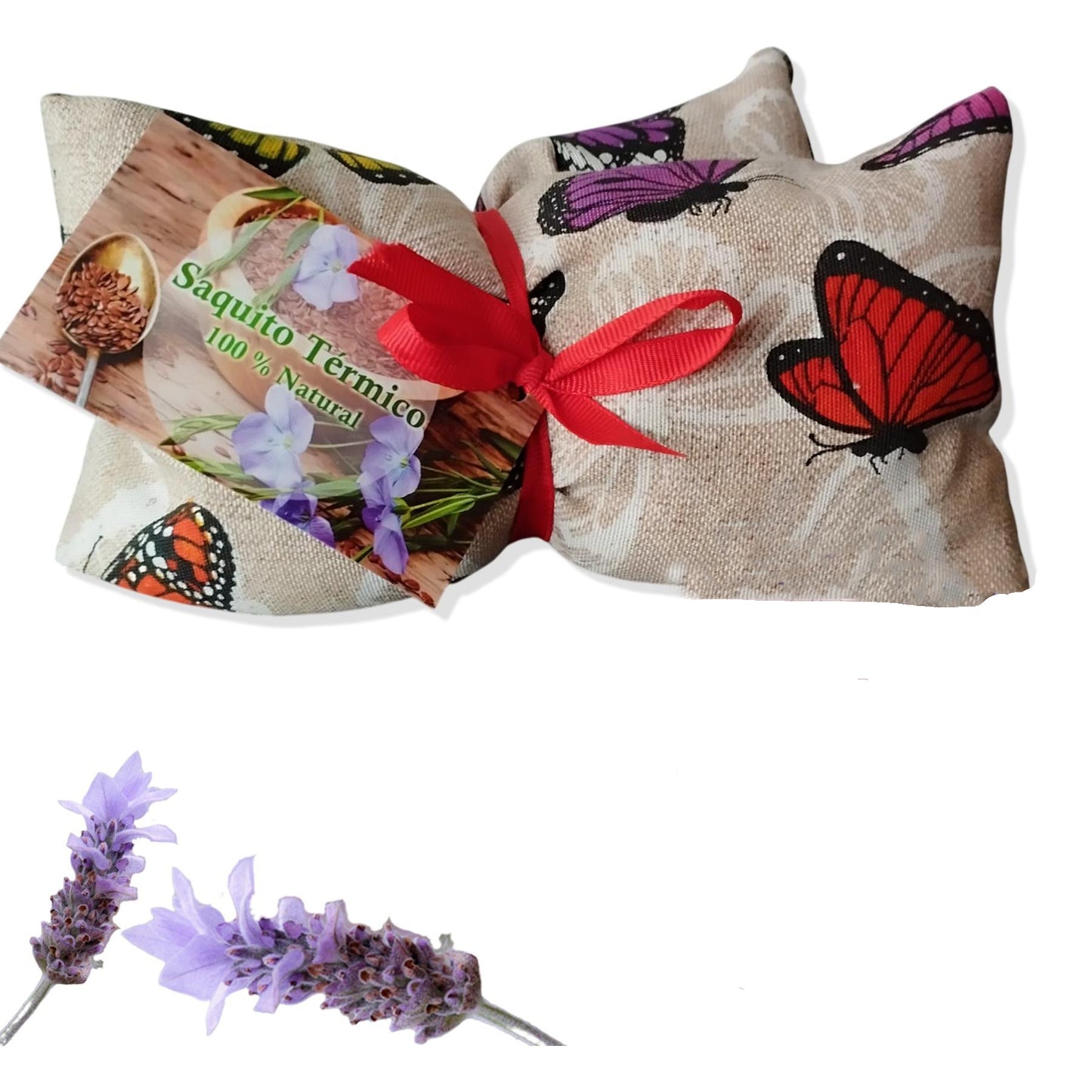 Saquito Térmico de Semillas para Microondas Aroma Lavanda - Alivia Dolores Cervicales y Lumbares - Hecho en España