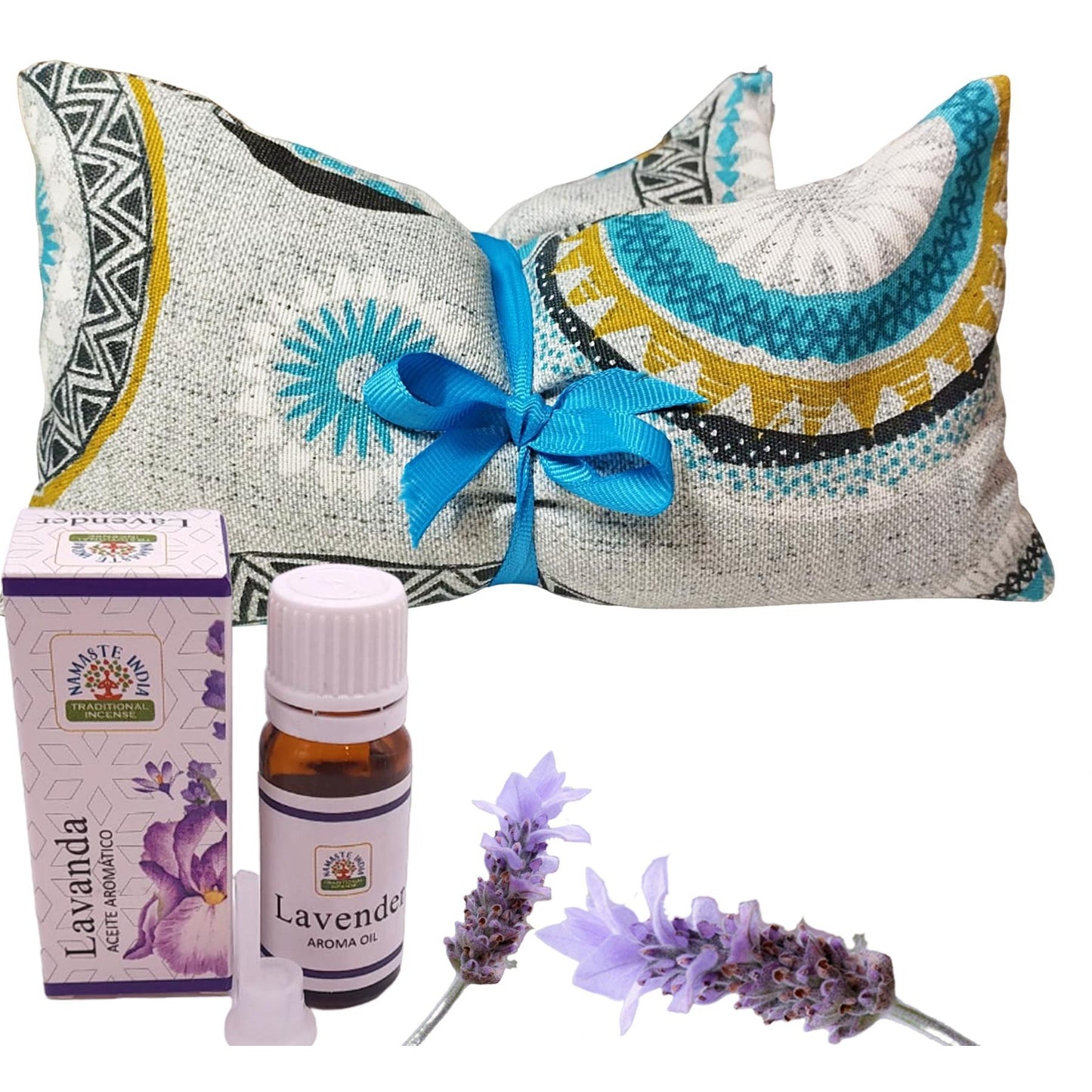>> Saquito Térmico de Semillas para Microondas Aroma Lavanda + Aceite Esencial Lavanda 10 ml - Alivia Dolores Cervicales y Lumbares - Hecho en España