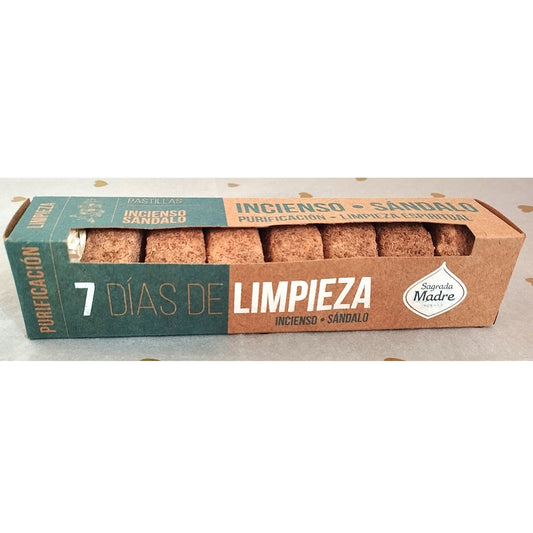 Incienso - Limpieza Energética de 7 Días – Pastillas Defumación - Sándalo - Purificación - Limpieza Espiritual