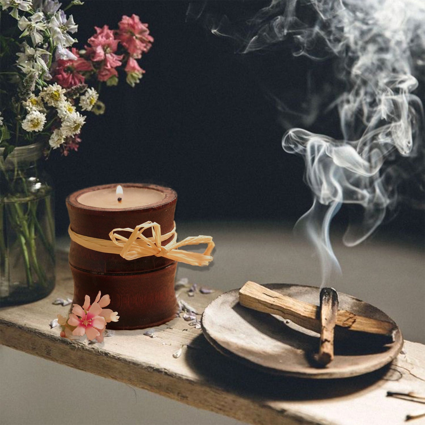 Palo Santo Calidad Premium - Incienso Humo Sagrado - Regalo Pulsera Hilo Rojo 7 Nudos