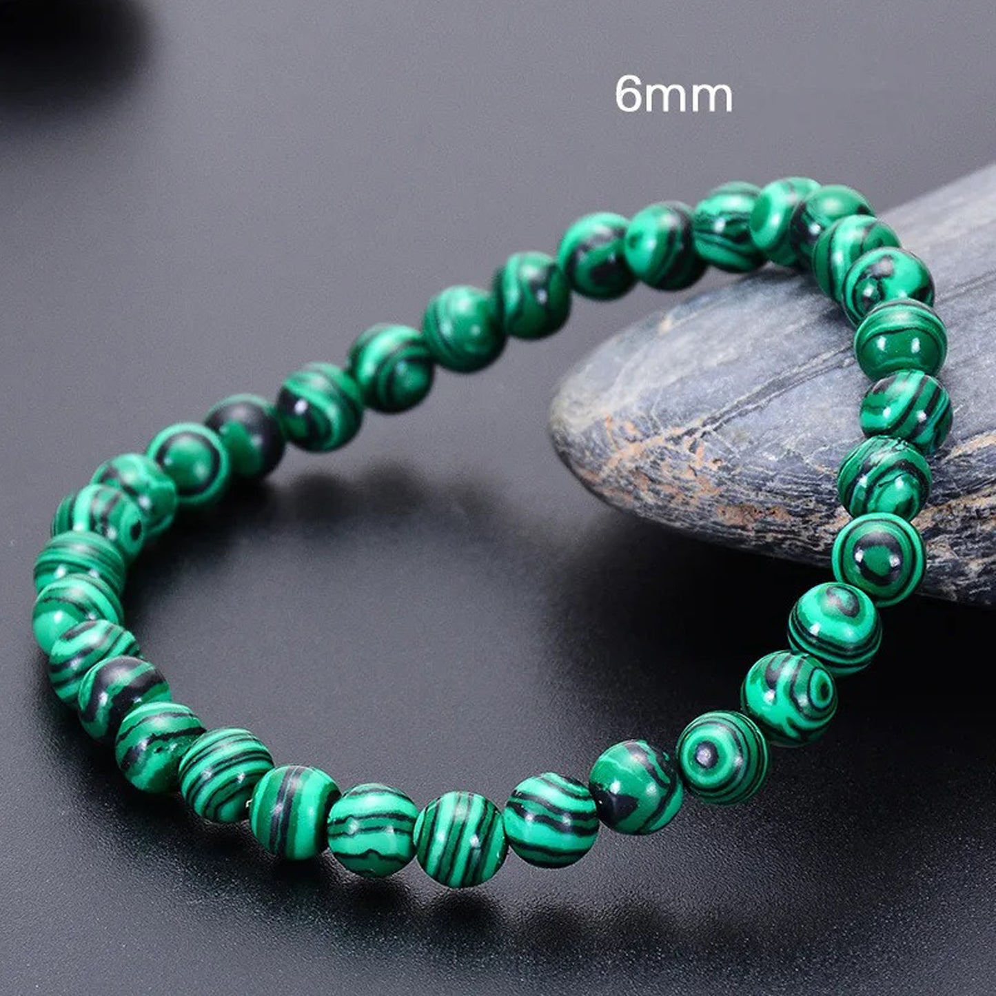 Pulsera de Malaquita + REGALO Colgante Malaquita - Armonía – Calma – Protección - Sanación. Amuleto de protección para Hombre y Mujer