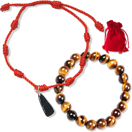 Pulsera Ojo de Tigre y Pulsera 7 Nudos - Limpia, purifica y aleja energías negativas