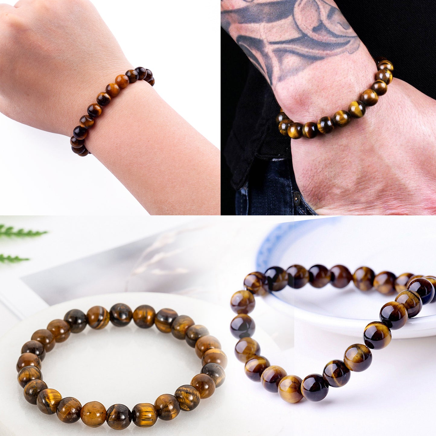 Pulsera Ojo de Tigre y Pulsera 7 Nudos - Limpia, purifica y aleja energías negativas